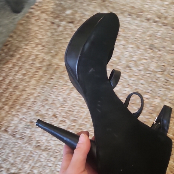 Bar III Black Stiletto Heels with Strap - Picture 6 of 8